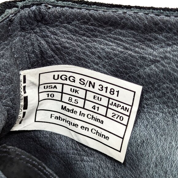 UGG Women Austin Black Suede Moto Buckle Biker Ankle Boots size 10 - Picture 7 of 11